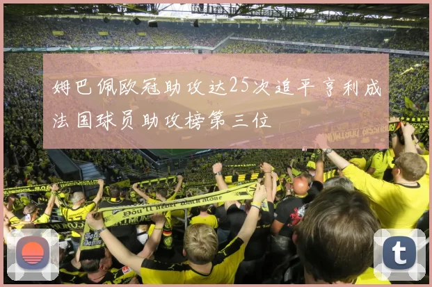 姆巴佩欧冠助攻达25次追平亨利成法国球员助攻榜第三位
